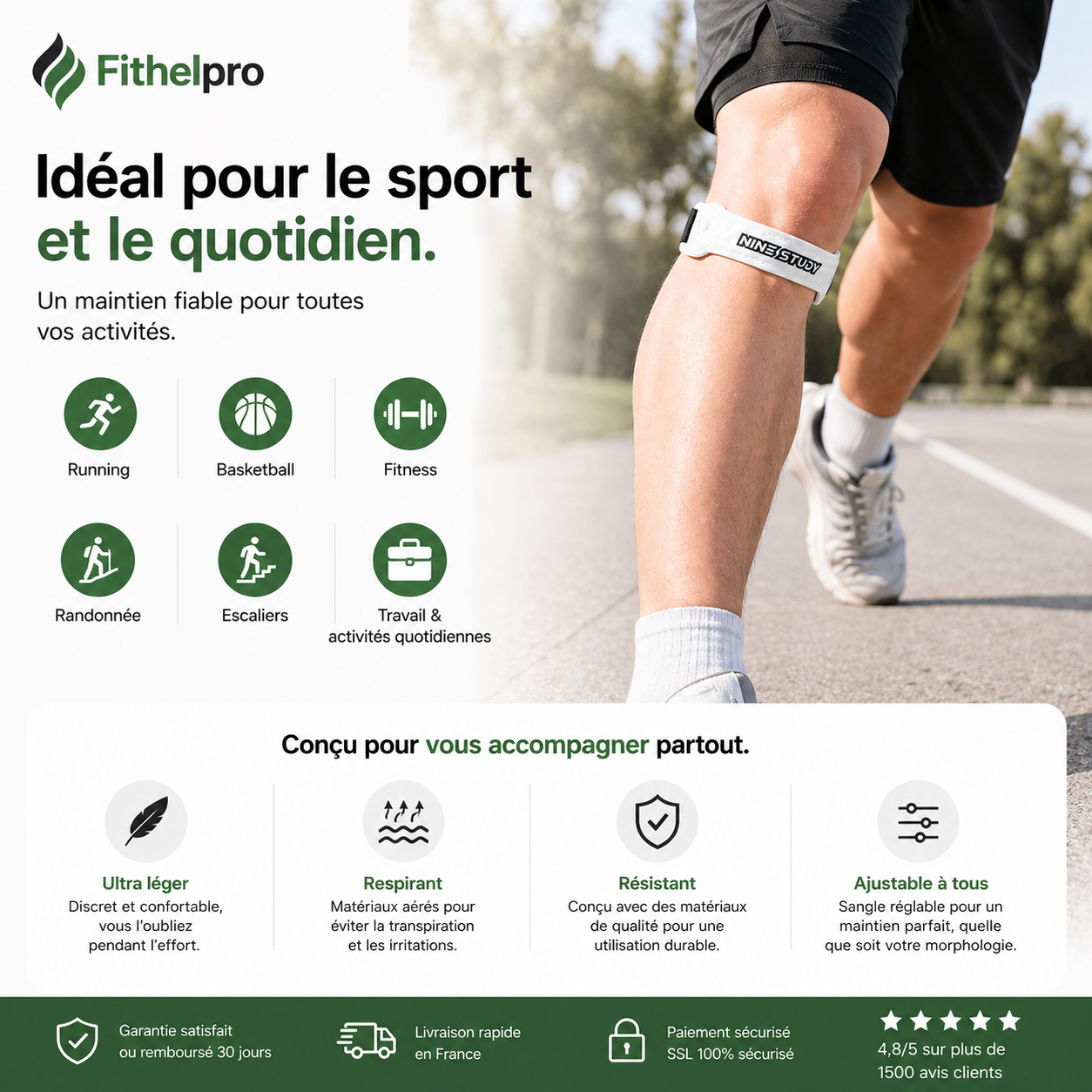 Fithelpro™ Sangle Rotulienne Pro