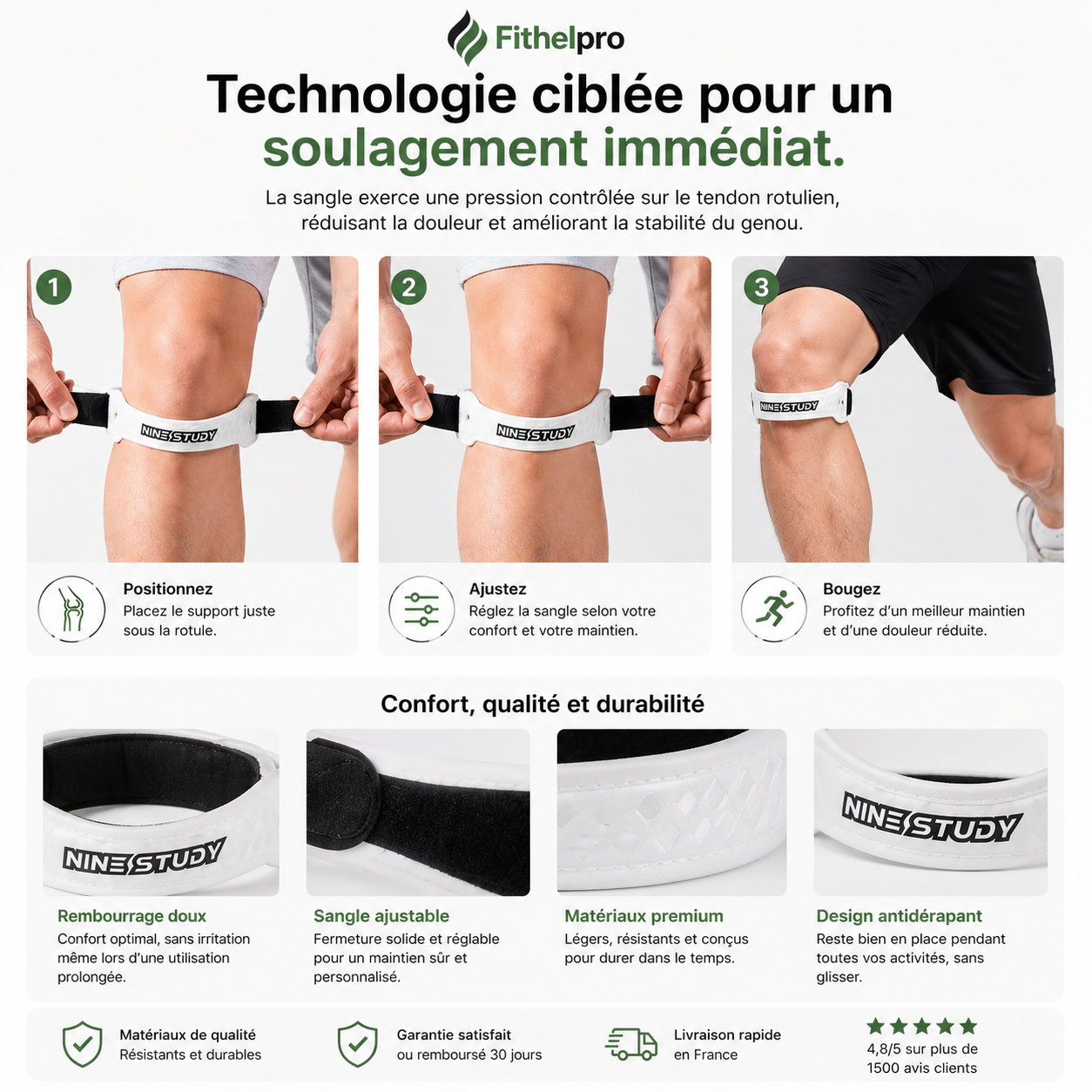 Fithelpro™ Sangle Rotulienne Pro